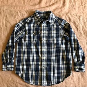 Polo By Ralph Lauren Boy's Plaid Flannel Blue Button Up Size S(8)
